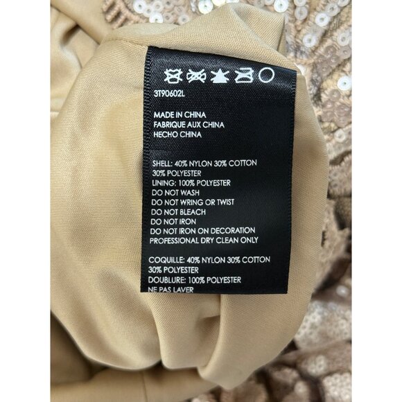 Tadashi Shoji Womens Gown Rose Gold Lace Floral Dress Full-Length Formal Size 0 - Picture 10 of 10